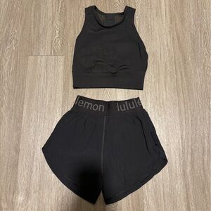 Lululemon shorts and bra top set